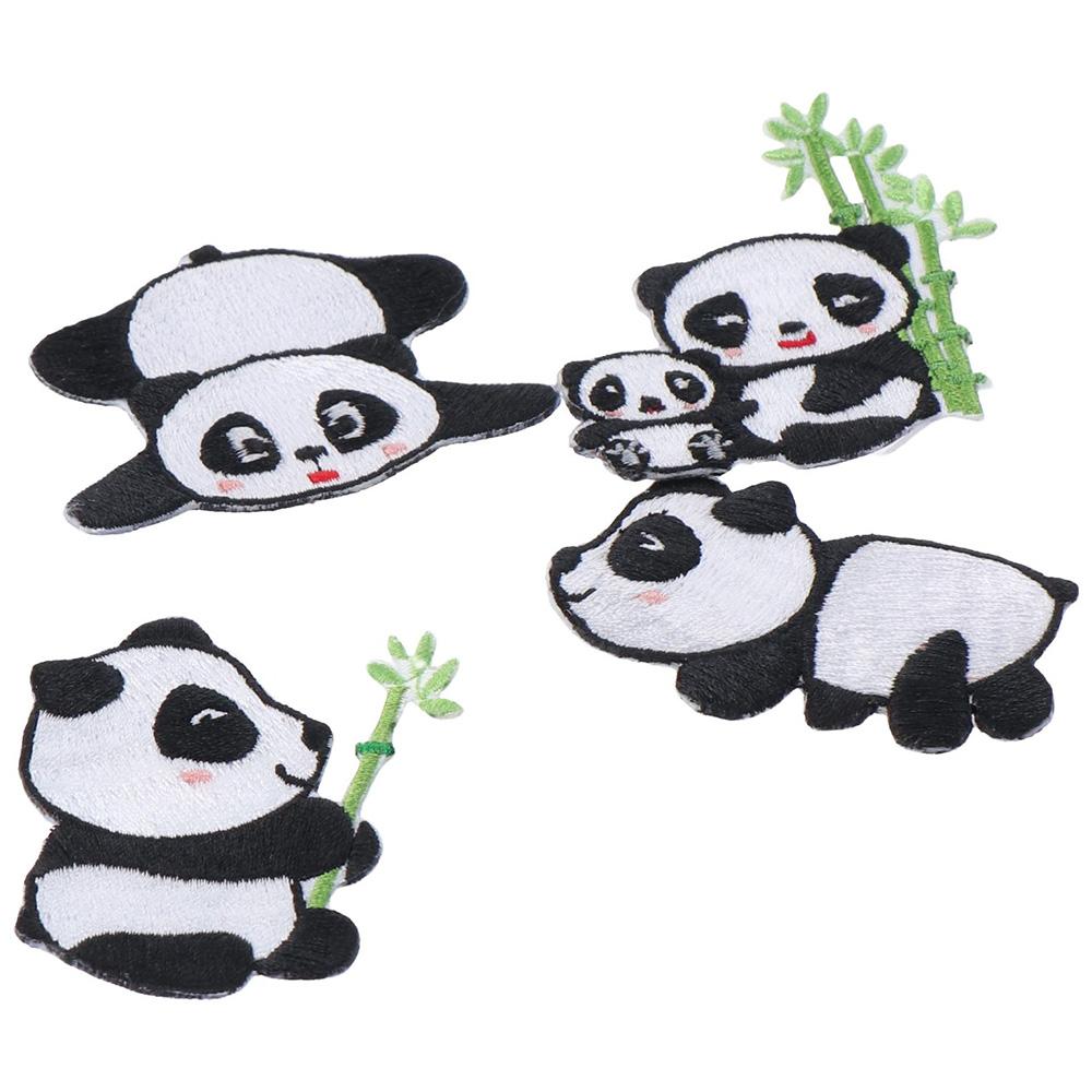 9 Pcs Cute Panda Embroidered Patches Panda Iron On Patches Jackets Delicate Women