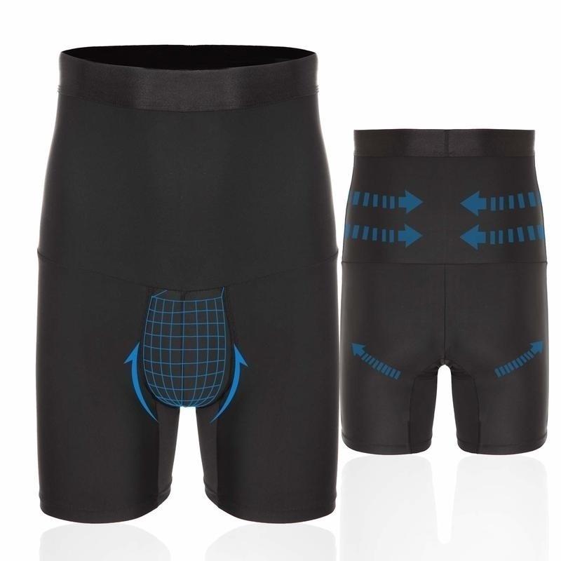 Mens Slimming Underwear Waist Trainer Cinchers Boxer Briefs Tummy Control Shaper Compression Shorts