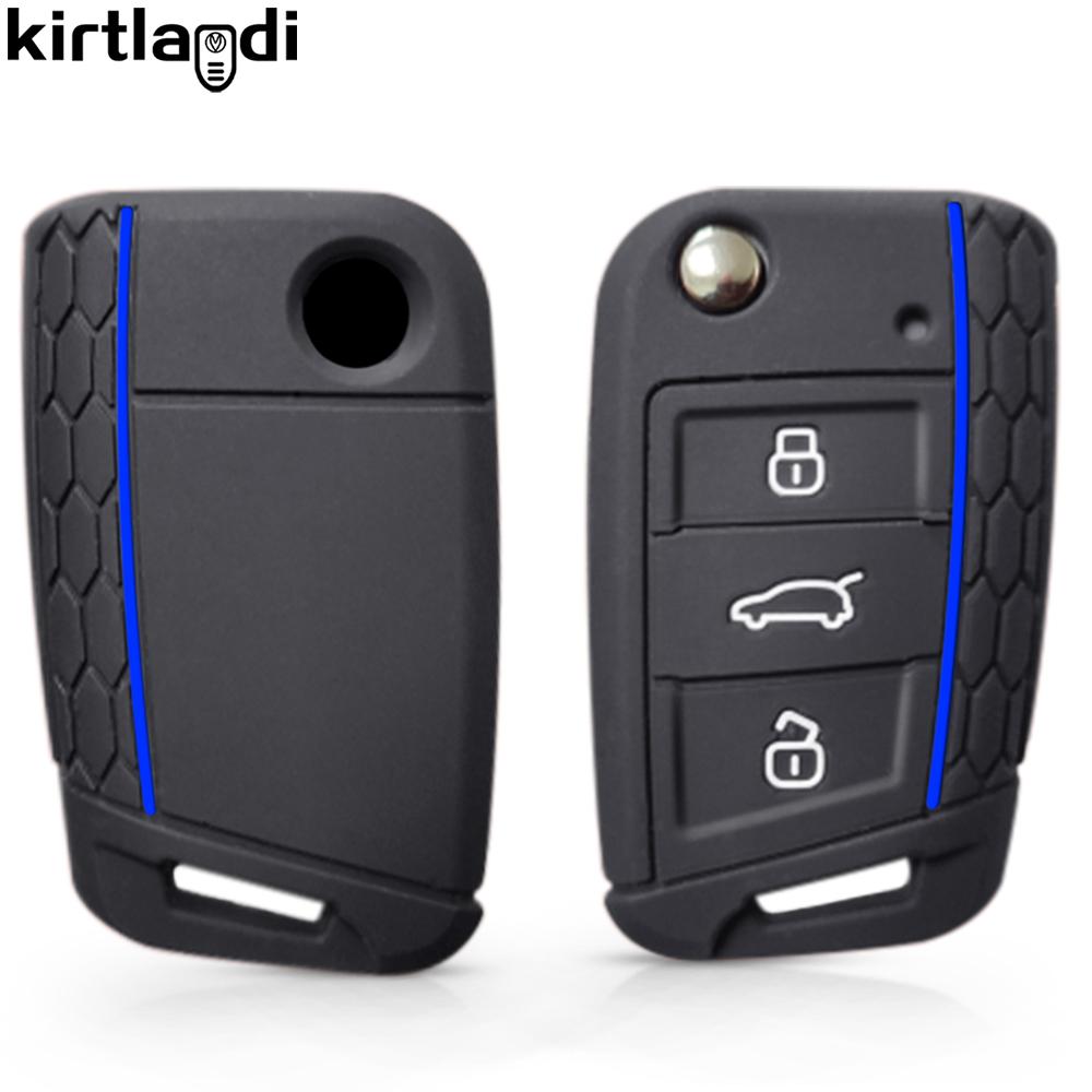 Силиконовый чехол-держатель для ключа для Skoda Octavia A7 Rapid Kodiaq Fabia Seat Ibiza Leon Ateca для VW POLO Golf 7 Tiguan T-Roc T6 Case