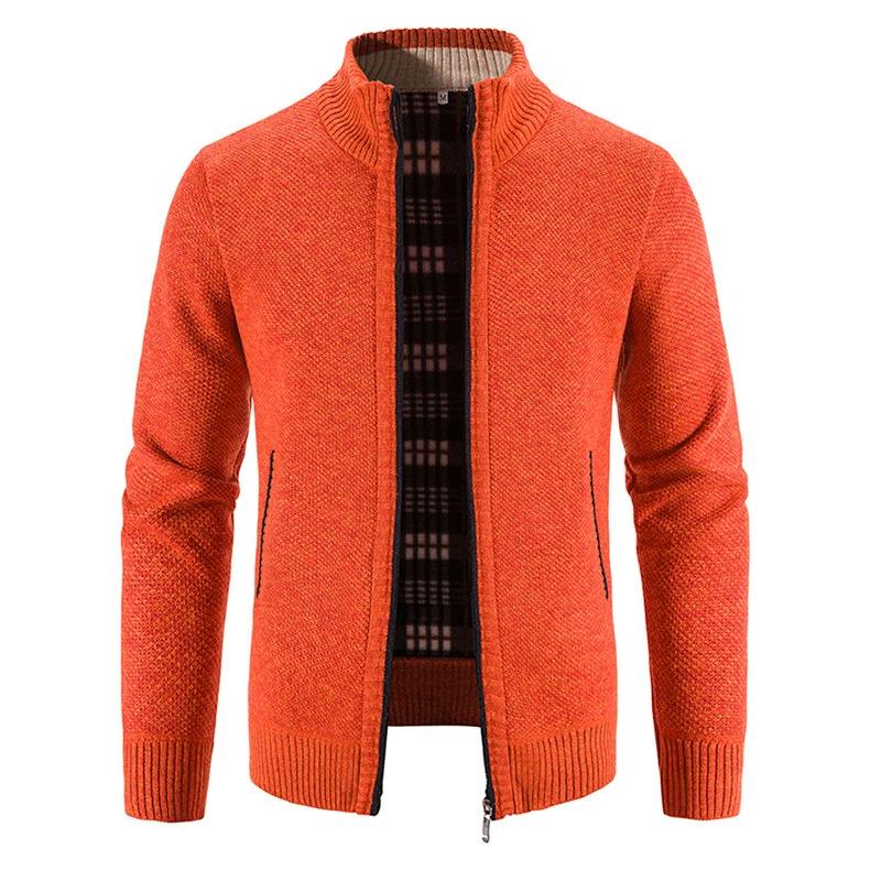 Мужские повседневные вязаные свитера-кардиганы Slim Fit Fleece Full Zip Толстый вязаный кардиган Зимняя верхняя одежда