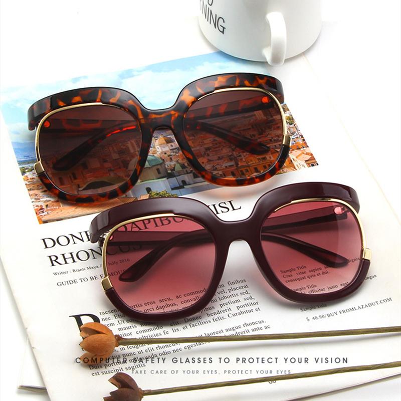 Cool Trendy Oversized Half Frame Sunglasses Summer Women Retro UV400 Sun Glasses