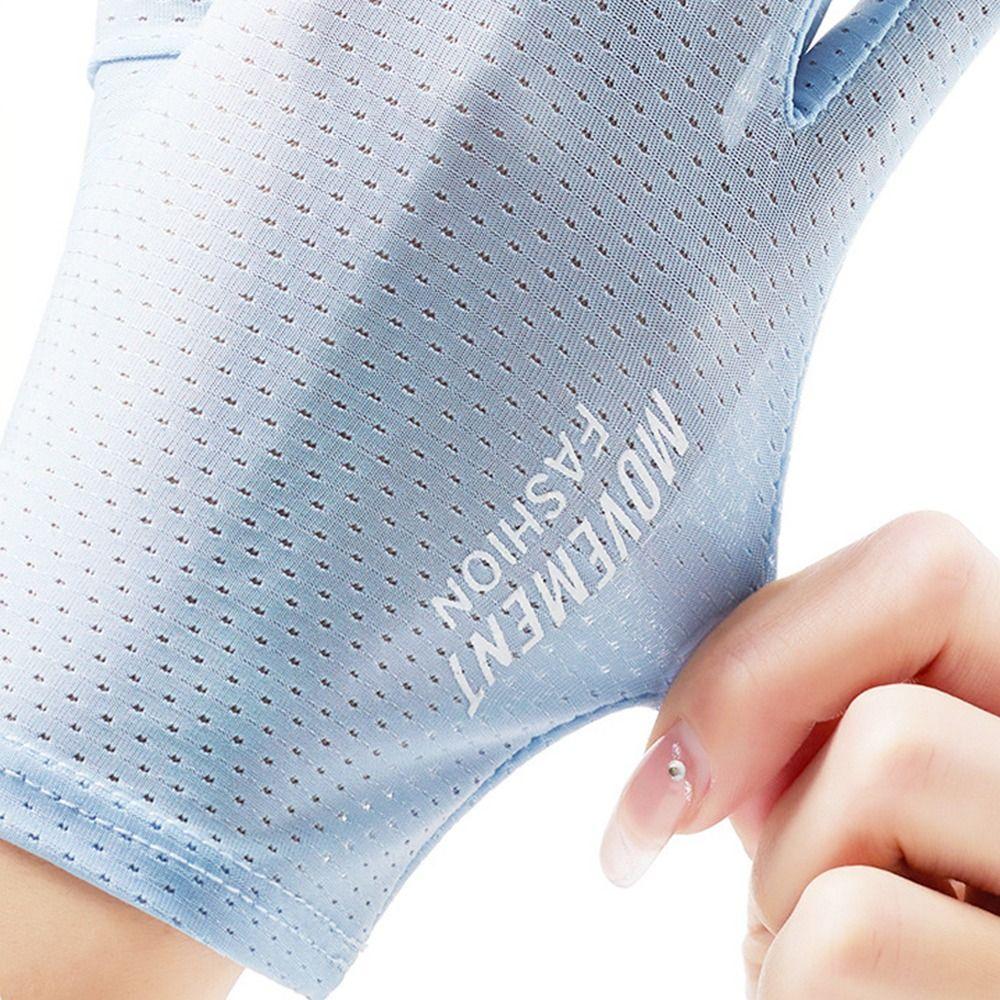 Thin Sunscreen Gloves Ice Silk Anti-UV Mittens Fashion Sun Protection Gloves Summer Spring