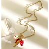 Stylish Ceramic Glass Beads Charm Necklace Fish Strawberry Chili Pendant Clavicle Chain Party Accessories For Girls Multicolor