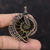 Ammonite Fossil Pendant Copper Wire Wrapped Gemstone Jewelry Handmade Pendant Unique Style Jewelry Copper Wire Wrap Pendant Gift For Mother