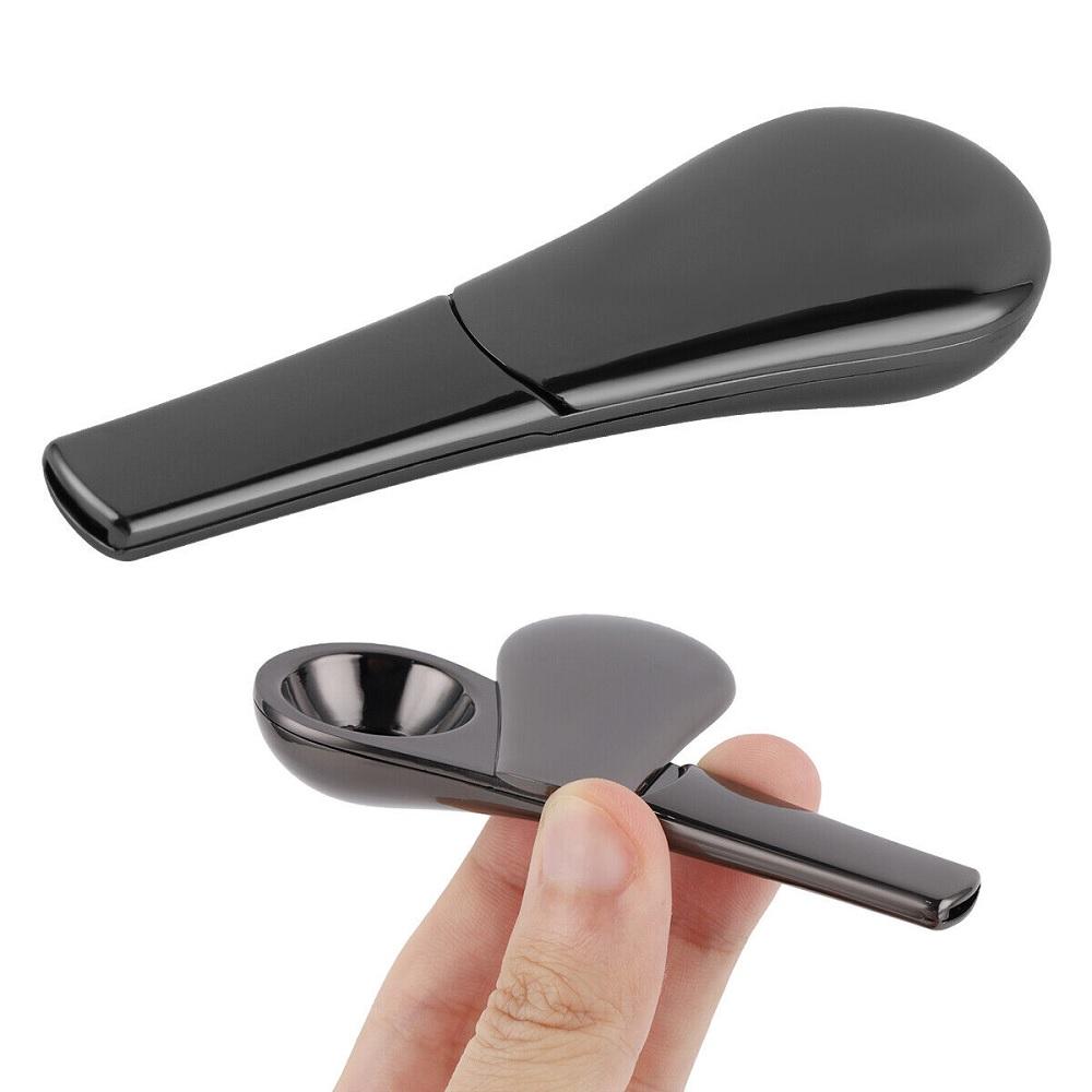 Высококачественная портативная черная курительная трубка, магнитная металлическая ложка, в подарочной коробке