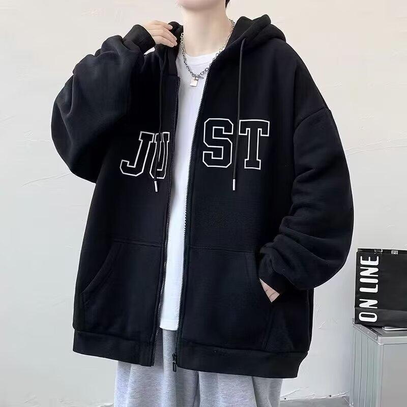 2024 Men's Trendy American Letterman Hoodie - Spring & Autumn Loose Fit Jacket