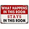 1pcs,Room Signs Man Cave Wall Decor Men Funny Metal Bedroom Signs What's Going On In This Room In This Room