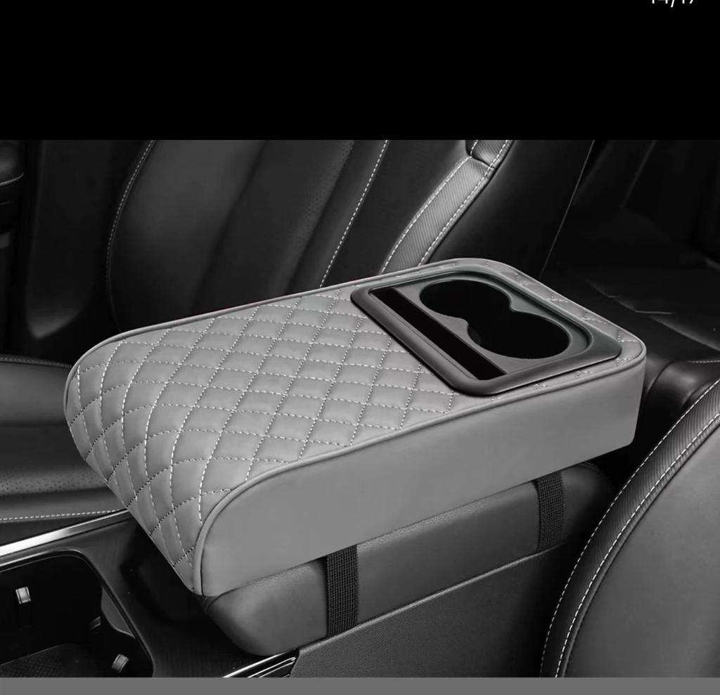 Подлокотник центральной консоли автомобиля с двумя подстаканниками, подлокотник из искусственной кожи, портативный чехол для подушки сиденья автомобиля, регулировка высоты