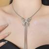 iF ME Fashion Butterfly Silver Necklace Adjustable Drawstring Waist Chain Choker for Women Jewelry Accessories