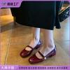 Grape Mother Studiolee French Platform Small Leather Shoes Round Head Thick Heel Mary Jane Single Shoes Women's 2025 New Spring