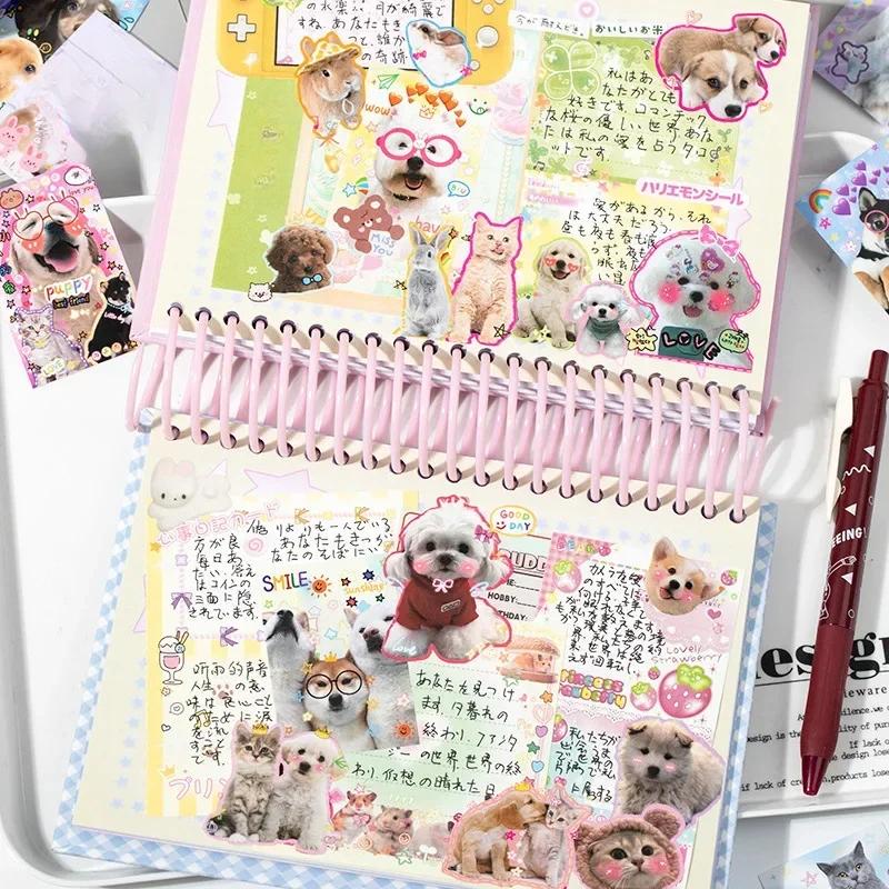 50 шт. Сладкий котенок щенок скрапбук журнал наклейка мультфильм американский канцелярский стикер DIY Декор ноутбук багаж телефон наклейка