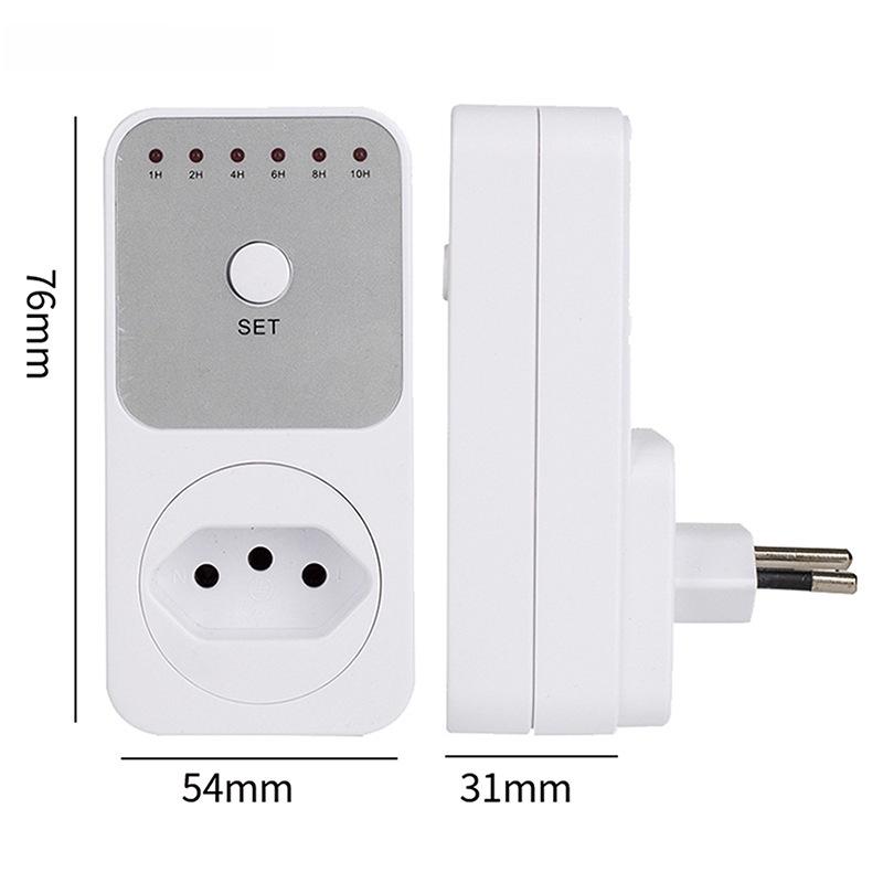 10-Hour Countdown Electric Bicycle Charging Socket Plug - EU/US/UK/FR/AU