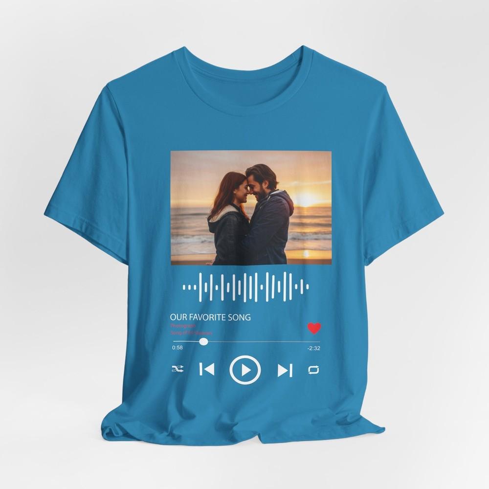 Couple Love Song Waveform Photo Tshirt Unisex Personalized Music Design