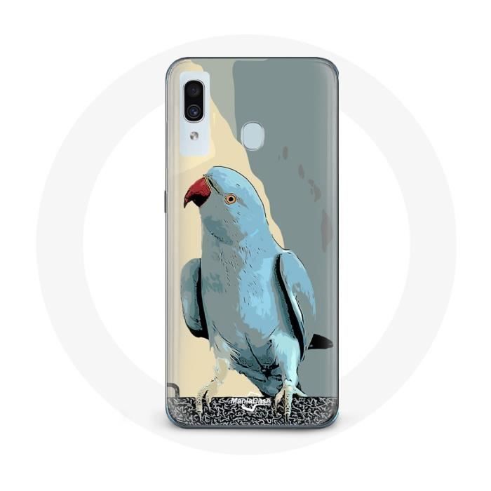 Coque pour samsung galaxy A40 Perruches perroquets Bleu