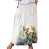 Women  Casual Loose Boho Elastic Waist A-Line Beach Flowy Swing Vacation Maxi Skirt With Pocket