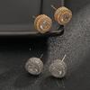 Hip Hop Round Crystal Zircon Stud Earrings Simple Copper Men's Earrings Fashion Party Women's Jewelry Accessories Gifts