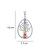Подвеска-чакра, подвеска из серебра 92,5% с мультидрагоценными камнями, коллекция чакр, подвеска в форме дерева, исцеляющие украшения