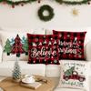 New 45×45cm Christmas Throw Pillow Cover Linen Removable Pillow Cover Soft Christmas Tree Pillowcase Home Decoration