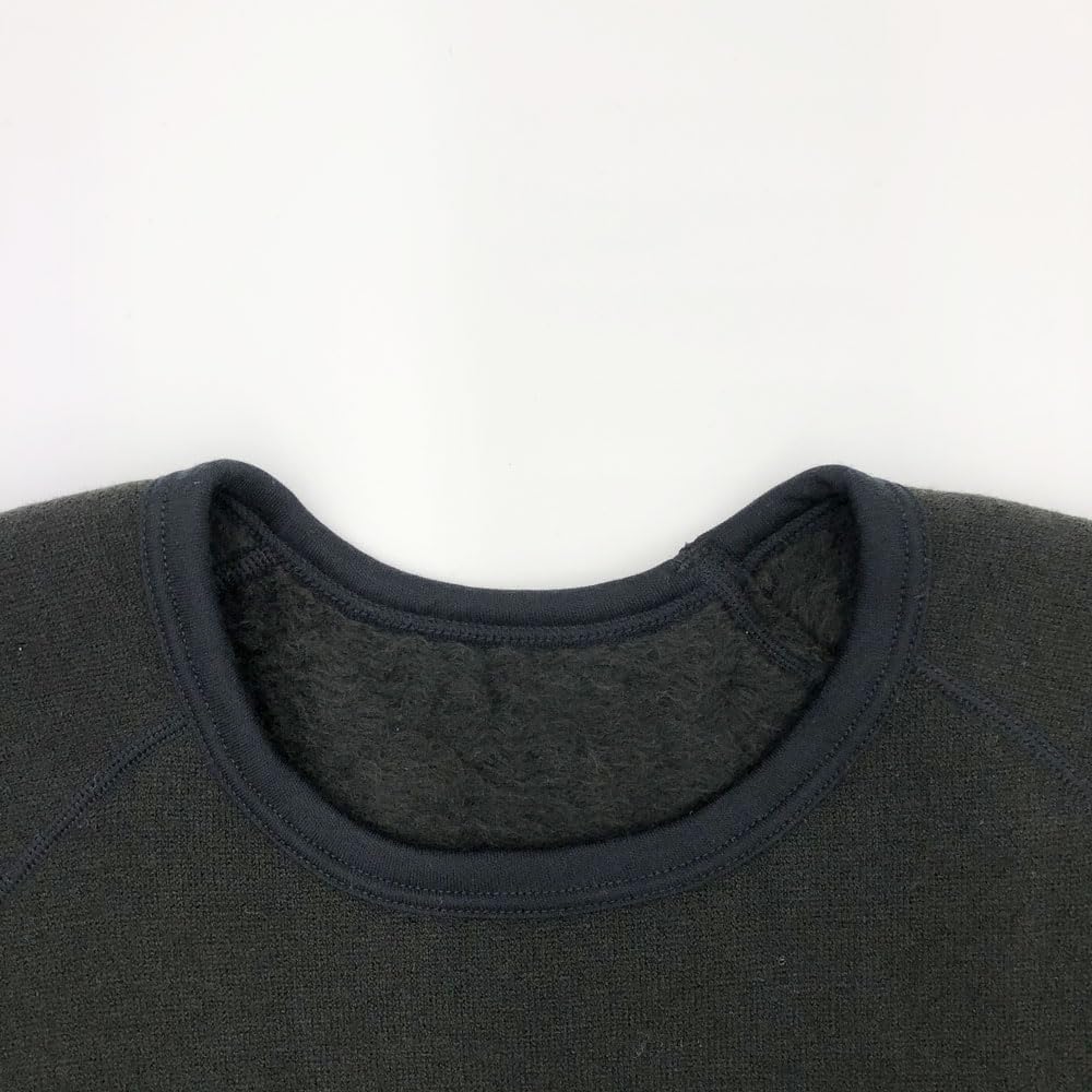 Mochihada Mochijoy Футболка с длинным рукавом и круглым вырезом, очень большого размера, флис для холодной погоды, для работы на открытом воздухе, толстая, мужская, M, черная, погода, нижнее белье, мужская,