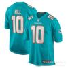 Футбольная форма Miami Dolphins NFL 10 Хилл 17 Уоддл 1 13 Бело-синяя с коротким рукавом Хлопок V-образный вырез Спортивная одежда Мужская Женская