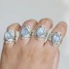 Rainbow Moonstone Gemstone Ring, Solid 925 Sterling Silver Ring, Handmade Designer Ring, Wedding Ring, Boho Jewelry