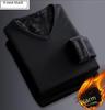 Men's Winter Thermal Underwear Fleece Thickened Warm Sweatshirt O Neck V Neck Base Shirt Large Size