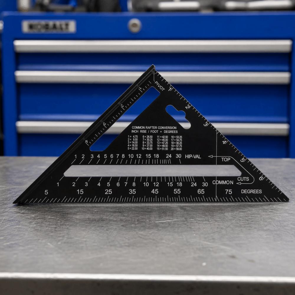 90/45 Degrees Angle Roofing Triangle Angle Protractor 7 Inch Metal Triangle Ruler For Framing