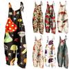 Women's Fashion Sweet Little Fresh Printed Vintage Casual Strappy Jumpsuit