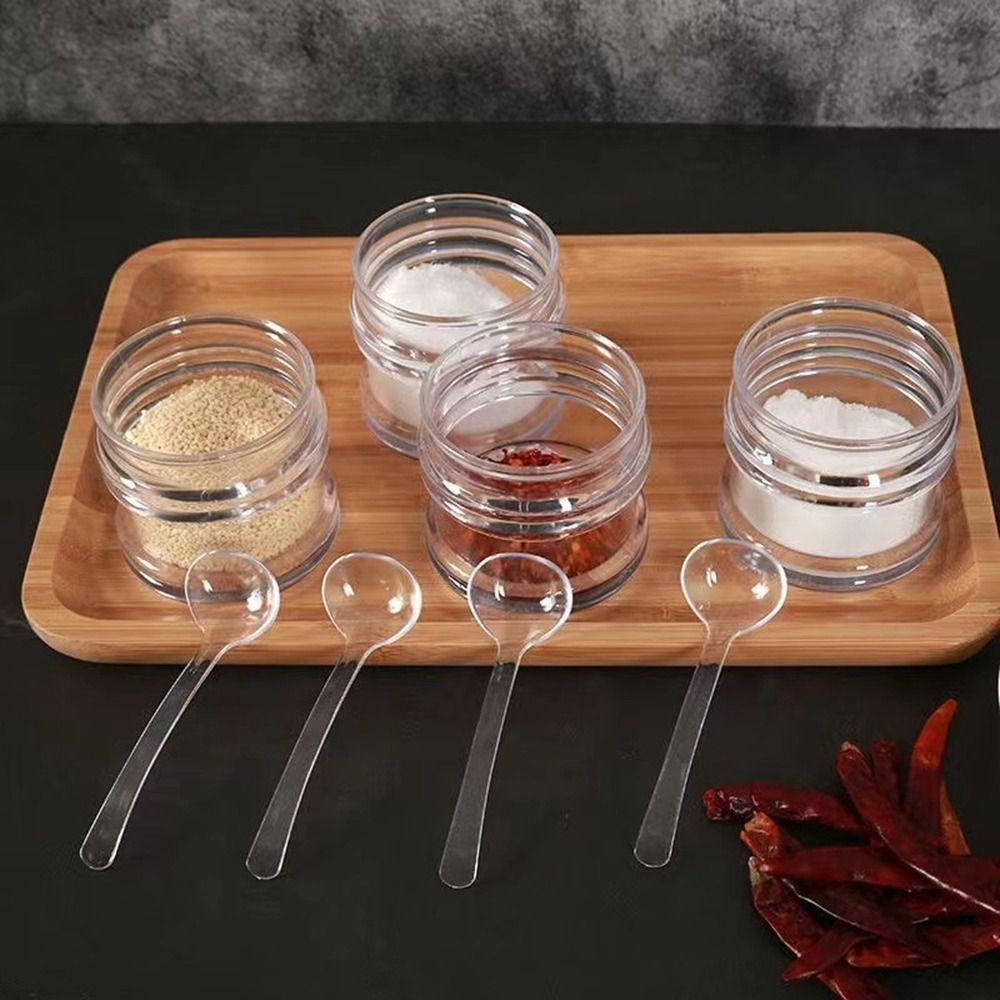 Anti-slip Bowl Sugar Transparent Sugar Pots Multifunctional Acrylic Seasoning Jar for Kitchen