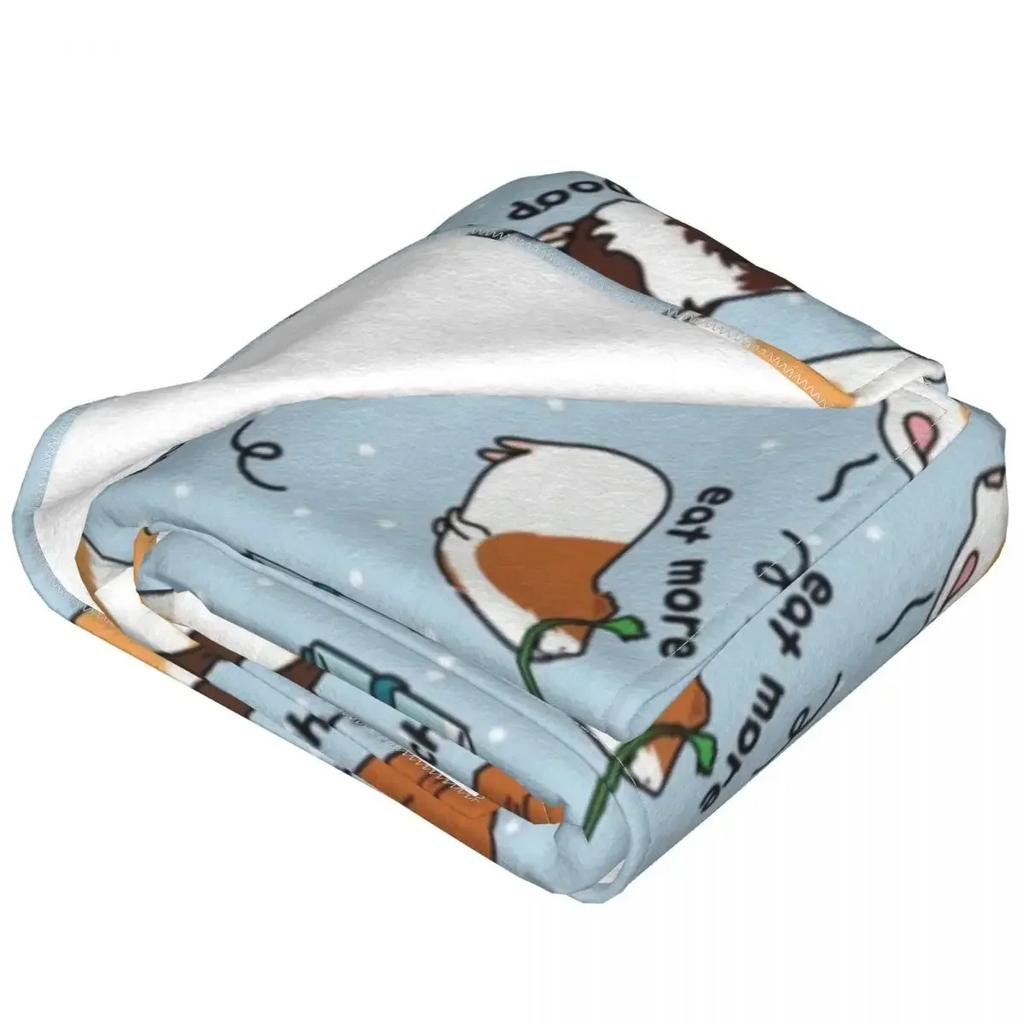 Warm Soft Blanket Picnic Guinea Pig Bedding Throws Funny Animal Flannel Bedspread Living Room Novelty Sofa Bed Cover