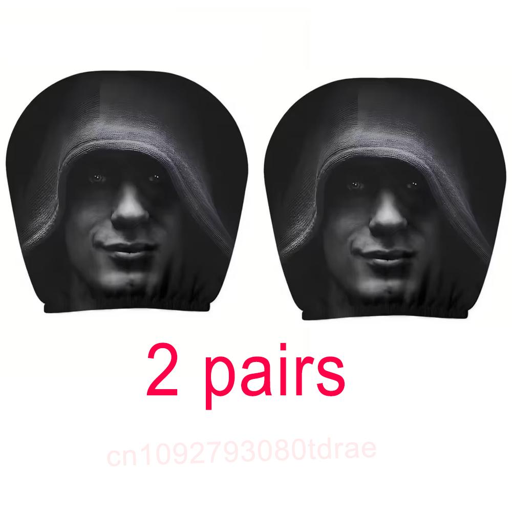Universal Elastic Car Headrest Covers Halloween Horror Face Pattern Dust Protection For Car Seat Headrest For Truck SUV