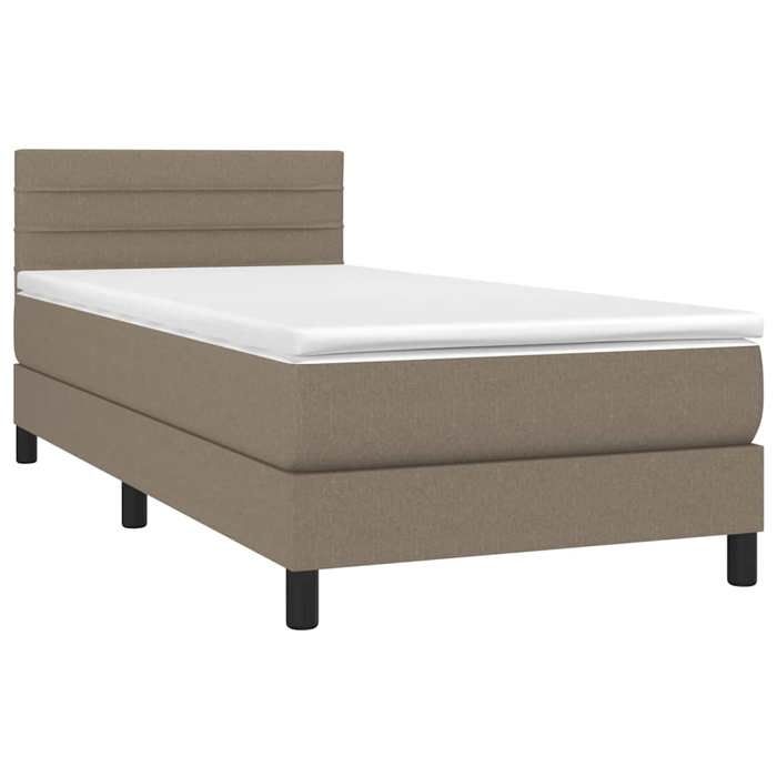 Maison Exclusive - Sommier à lattes de lit avec matelas Taupe 90x190 cm Tissu