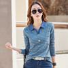 Long-sleeved POLO Collar Simple Outer Wear T-shirt Women's Bottoming Shirt Spring and Summer New Slim Slimming Solid Color