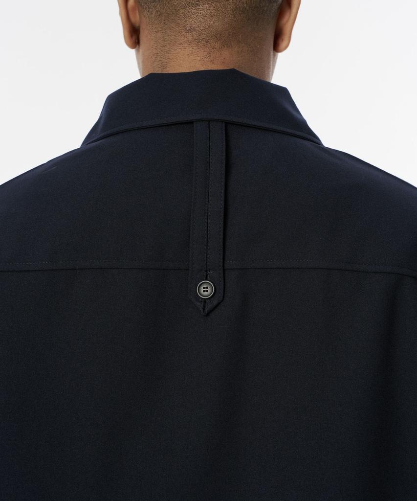 CODEMORPH Wool-Like Two-Way Zip-Up Harrington Jacket Navy