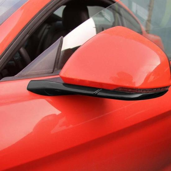 Rearview Mirror Base Trim Decor Strip Cover Bezels for Ford Mustang 2015+ Black