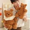 Bear with Bib Plush Doll Pillow Soft and Comfortable Stuffed Animals Holiday Gift Send Friend and Family Bedroom Decor