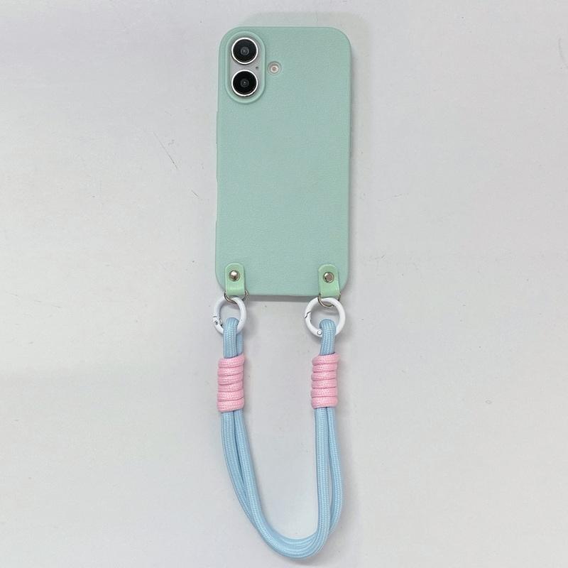 Цветной тонкий мягкий чехол для телефона iPhone 16 Plus 15 Pro Max 14 Pro 13 12 11 ремешок с ремешком матовый TPU противоударный защитный чехол для объектива