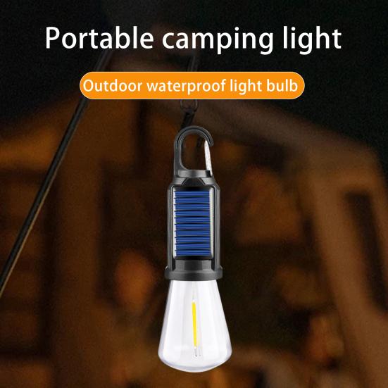 1/2/3Pcs Solar Camping Light 3 Modes Adjustable Waterproof USB Rechargeable Super Bright Outdoor Hiking Tent Hanging Bulb Lamp Emergency Lantern