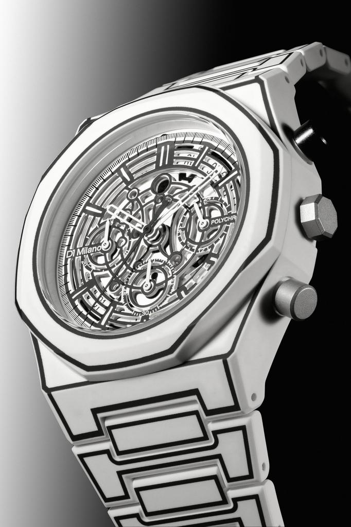 Авторизованный Дистрибьютор [D1 MILANO] Мужские часы D1 Milano [POLYCARBON] Polychrono White Sketch 40,5 мм PHBJ13