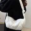 Quilted Puff Bag Padded Nylon Shoulder Bag Casual Nylon Crossbody Bag Female