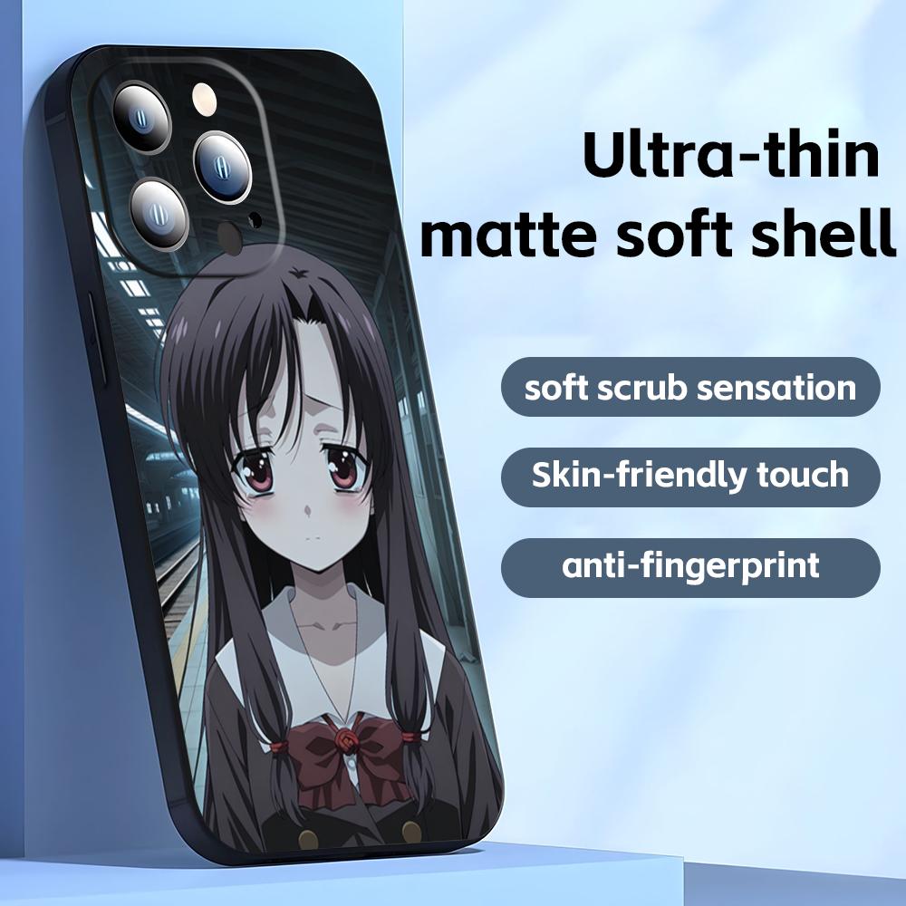 Classic anime School Days Phone Case For iPhone 16 16e 15 14 13 12 11 Plus Mini Pro Max Soft black Shockproof Cover
