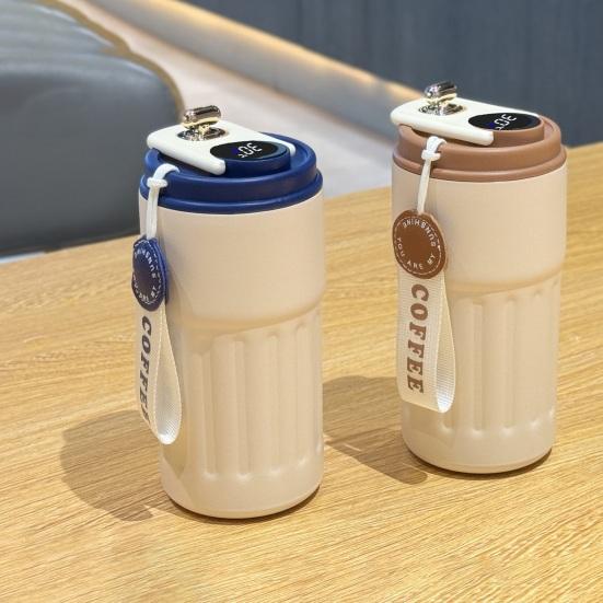 450 мл Умная кофейная вакуумная кружка с дисплеем температуры, герметичная крышка, изолированная кружка из нержавеющей стали для путешествий, работы, спортзала на открытом воздухе