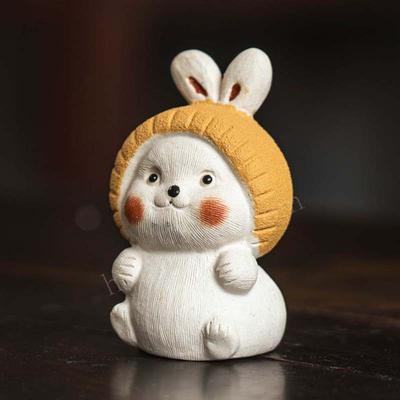 Фиолетовый глиняный чайный питомец кролик керамический маленький орнамент креативный японский чайный набор ручной работы милый чайный сервиз аксессуары