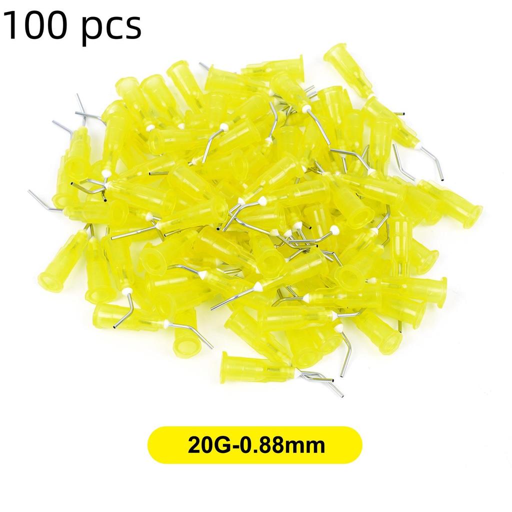 100 шт./лот Оборудование Ирригация Согнутые Иглы Наконечники Стоматологический Поток Герметик Травящий Композитный Смола Кислотный Реагент Доставки Наконечники Шприца