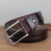 Ремень мужской кожаный с пряжкой, повседневный, модный, первый слой, из коровьей кожи, высококачественный мужской ремень в стиле ретро, стираный ремень в стиле ретро
