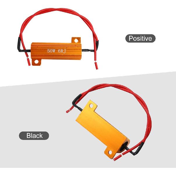 8-Pack 50W 6Ohm LED Load Resistors, Automotive Replacement Resistors For Flickering LED Turn Signal Light & LED License Plate Lights & DRL