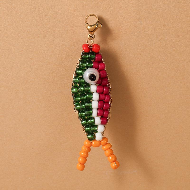 European Style Beaded Fish Keychain - Colorful, Handmade, Trendy Accessory for Car Keys
