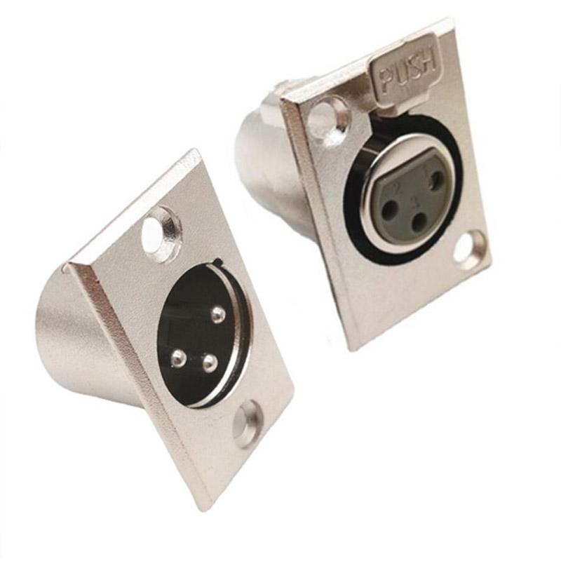 XLR 3-контактный разъем «папа» и «мама» для монтажа на панели Разъем питания на корпусе Тип гнезда Корпус квадратной формы Металл для подключения гарнитуры