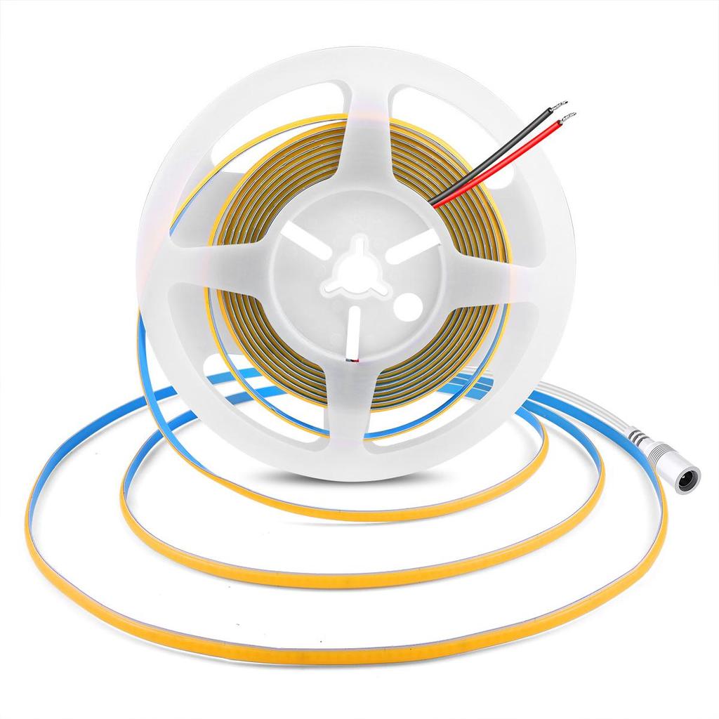 Яркие светодиодные ленты COB, 12 В, гибкие, ширина печатной платы 5 мм, RA90, супер тонкая неоновая лента для украшения кухонного шкафа, комнаты