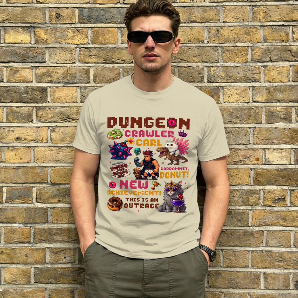 Unisexs TShirt Dungeon Crawler Carl Vintage Pure Cotton Tee Shirt Short Sleeve T Shirt Round Collar Clothing Birthday Present